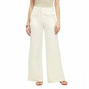 LOFT Natural Color Clean Wide Leg Linen Blend Pants Pockets New, Never Worn